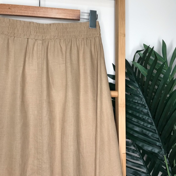 SOLD Seed Heritage Beige French Linen Flowing Skirt 6 - Picture 12 of 13